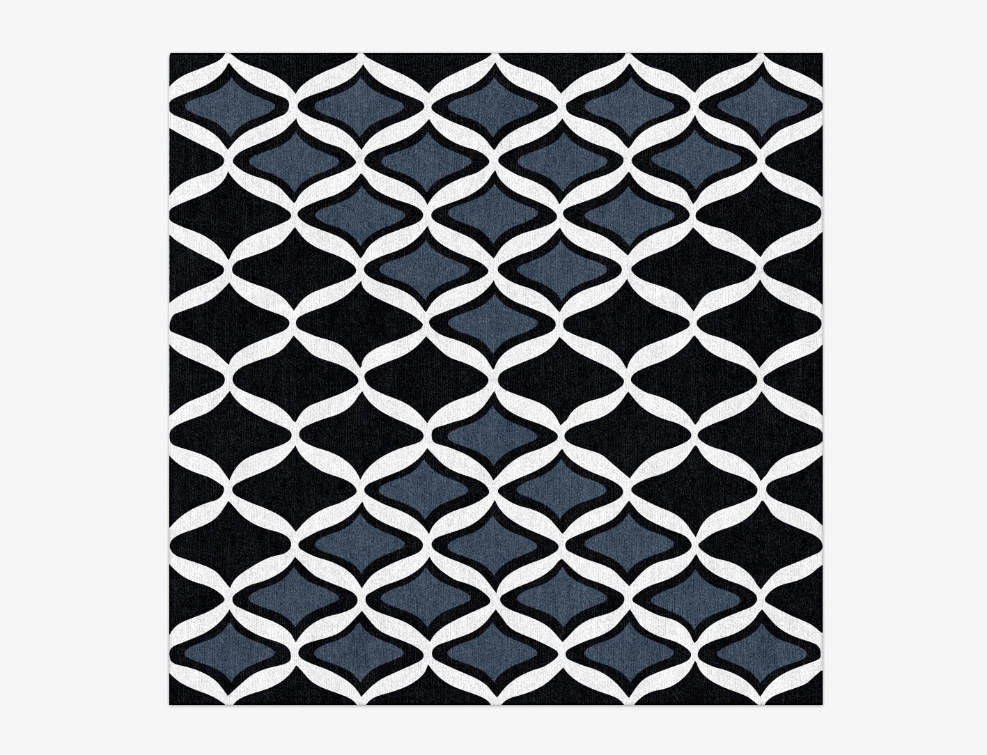 Smokey Hive Monochrome Square Hand Knotted Tibetan Wool Custom Rug by Rug Artisan