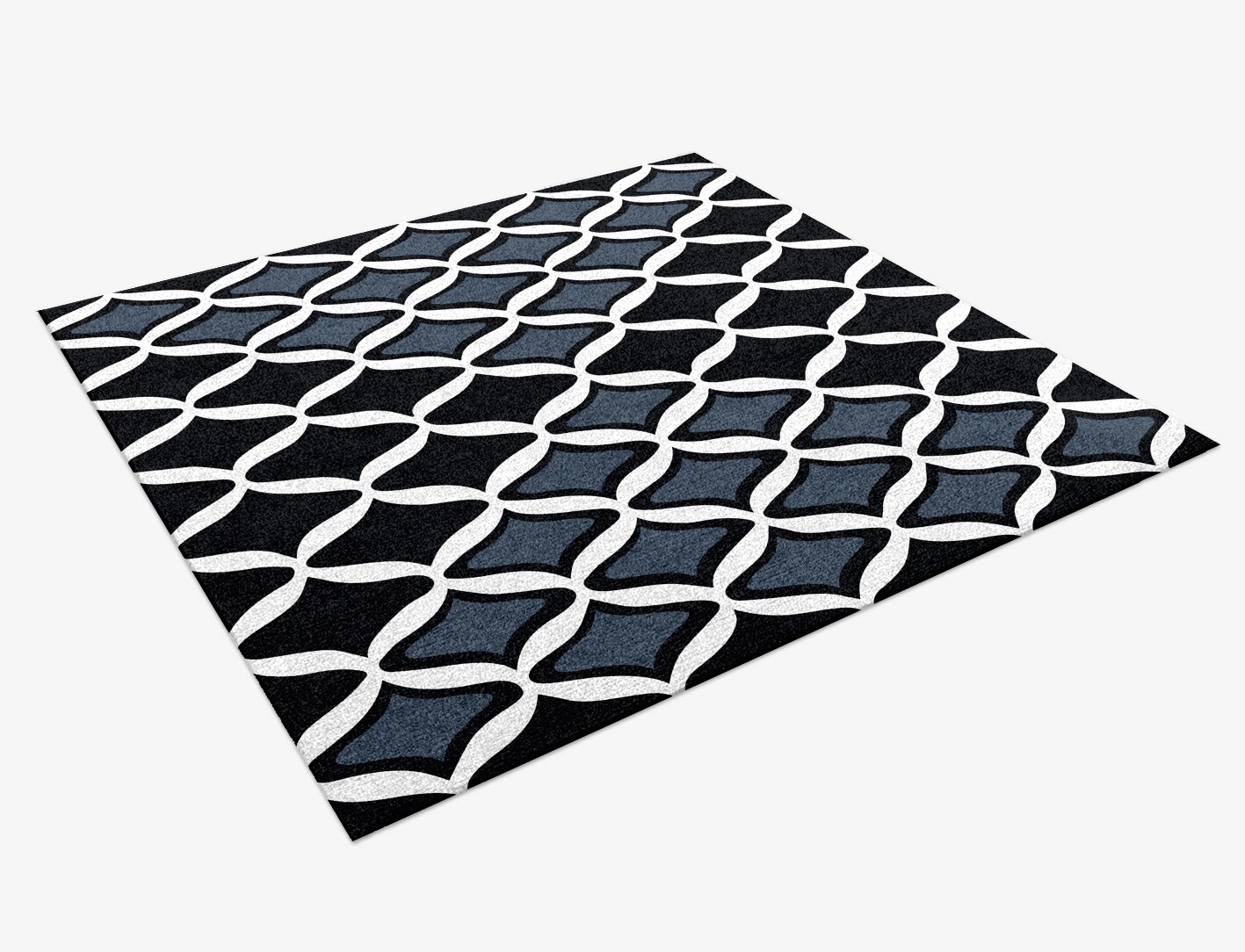 Smokey Hive Monochrome Square Hand Knotted Tibetan Wool Custom Rug by Rug Artisan