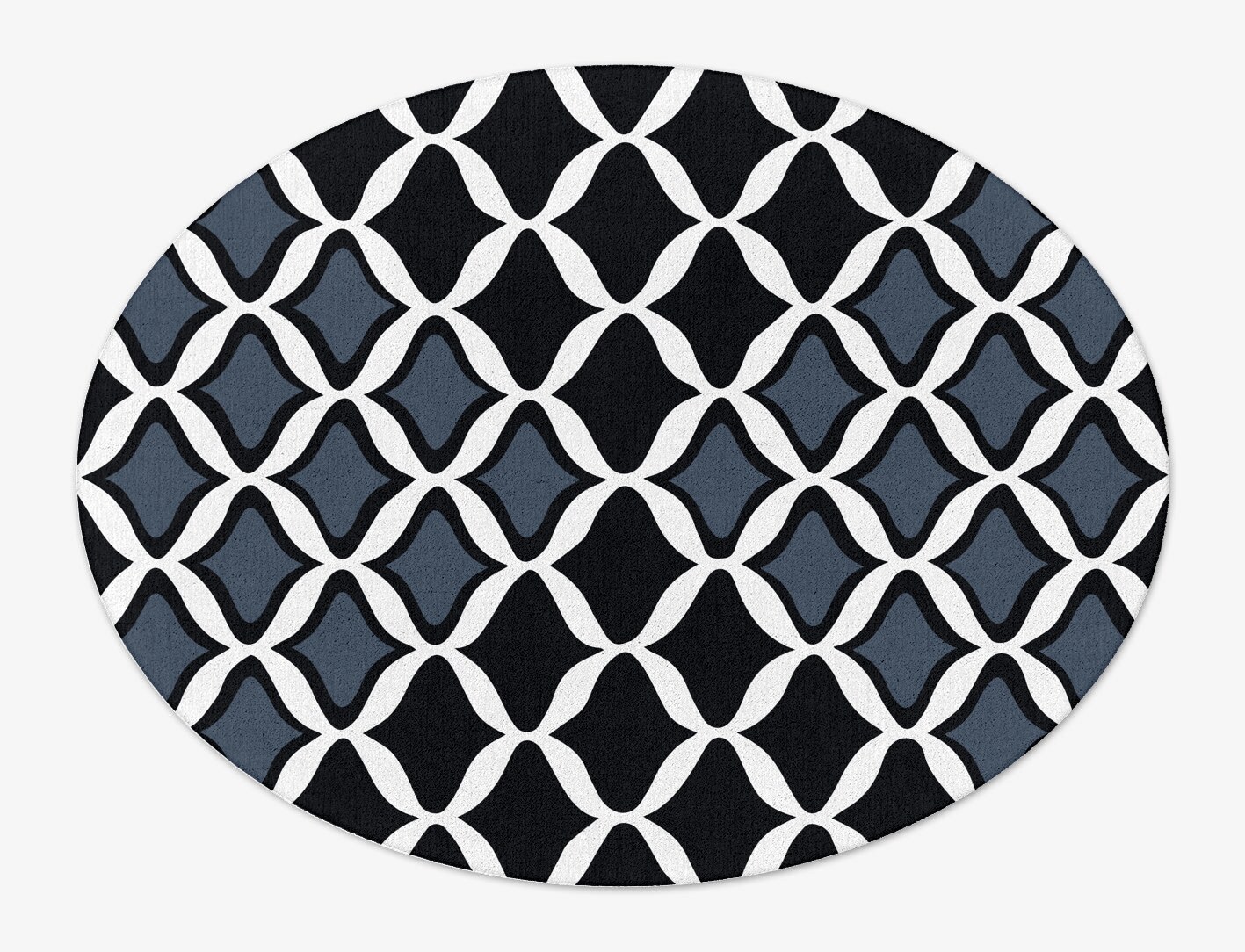 Smokey Hive Monochrome Oval Hand Tufted Pure Wool Custom Rug by Rug Artisan
