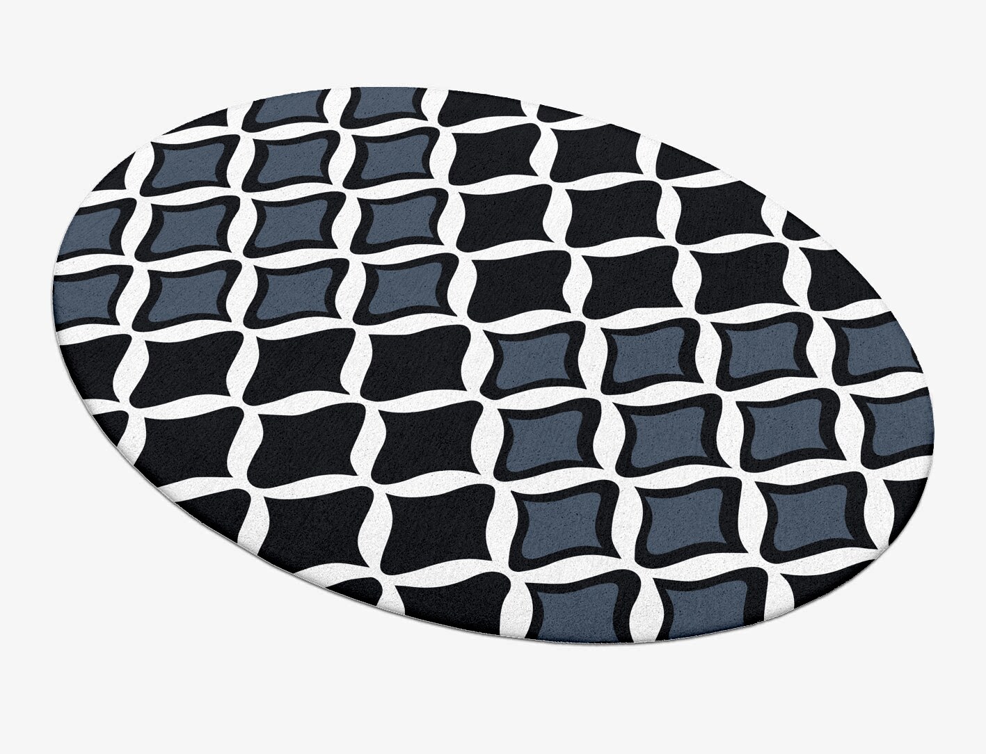 Smokey Hive Monochrome Oval Hand Tufted Pure Wool Custom Rug by Rug Artisan