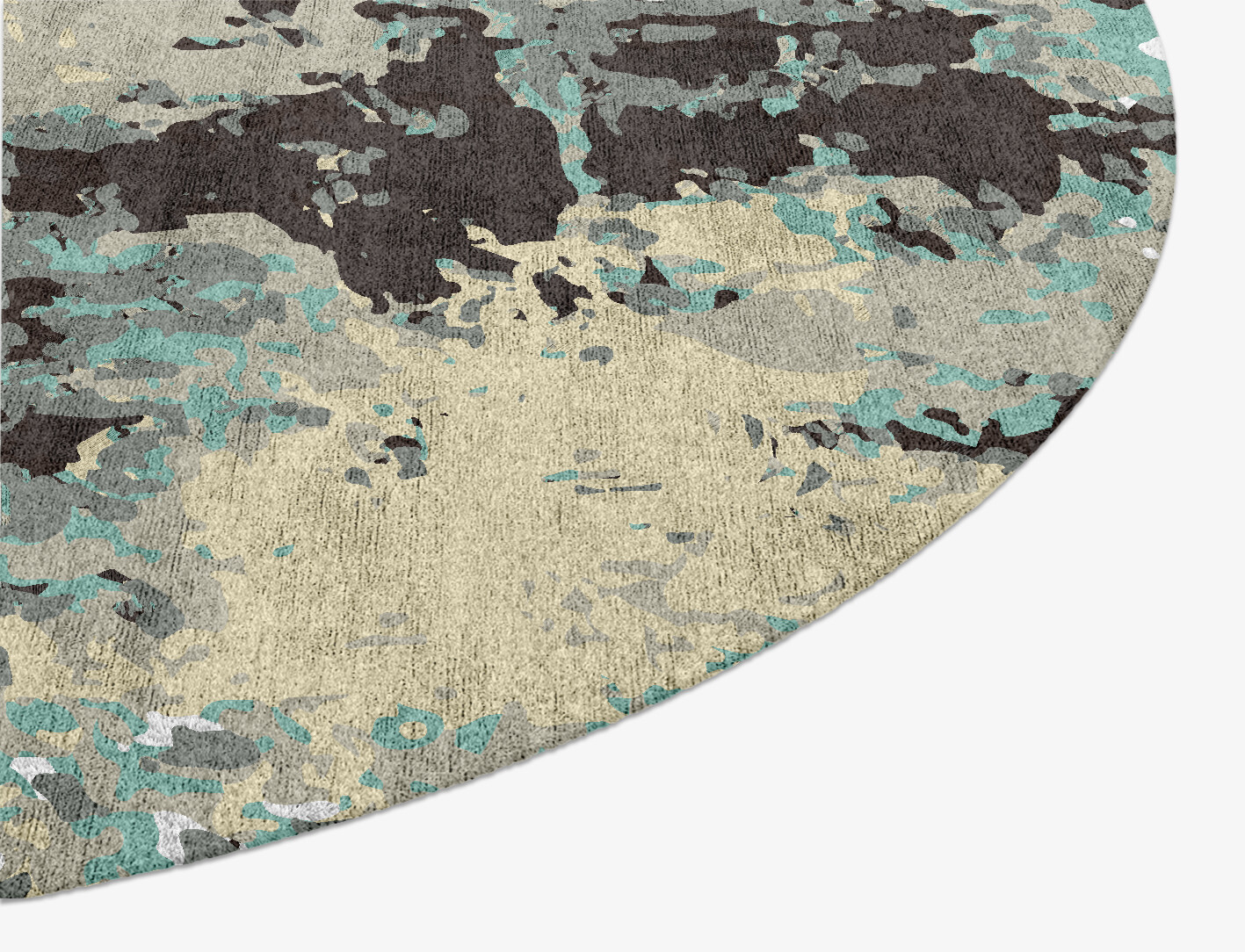 Smokey Reflections Surface Art Oval Hand Knotted Bamboo Silk Custom Rug by Rug Artisan