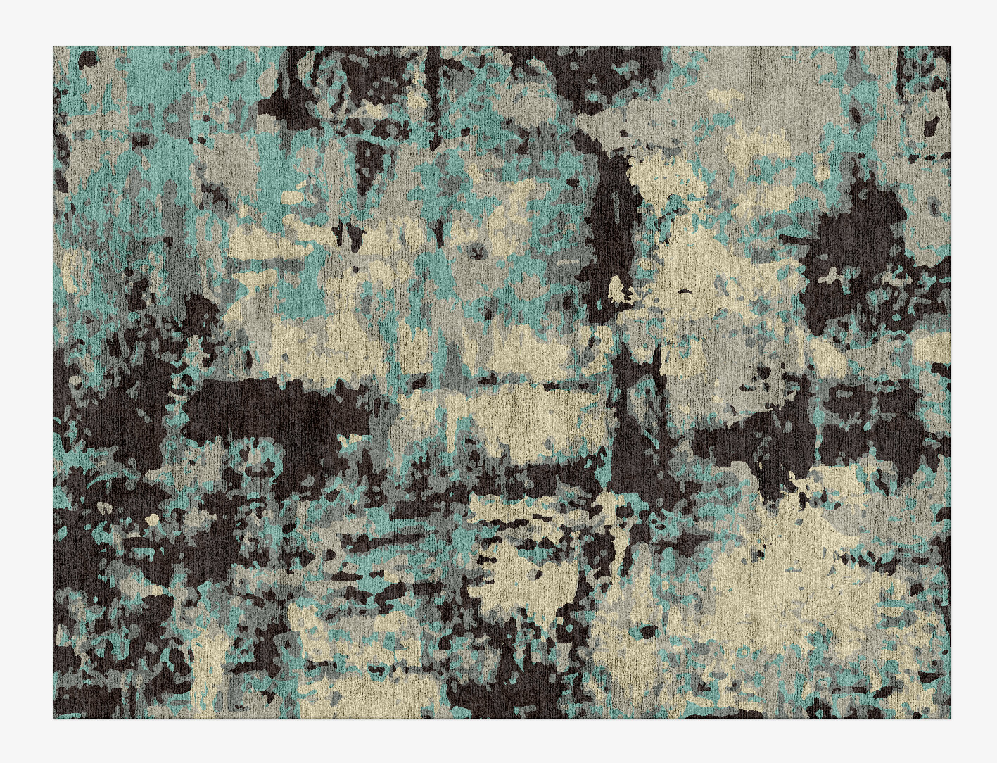 Smokey Reflections Surface Art Rectangle Hand Knotted Bamboo Silk Custom Rug by Rug Artisan