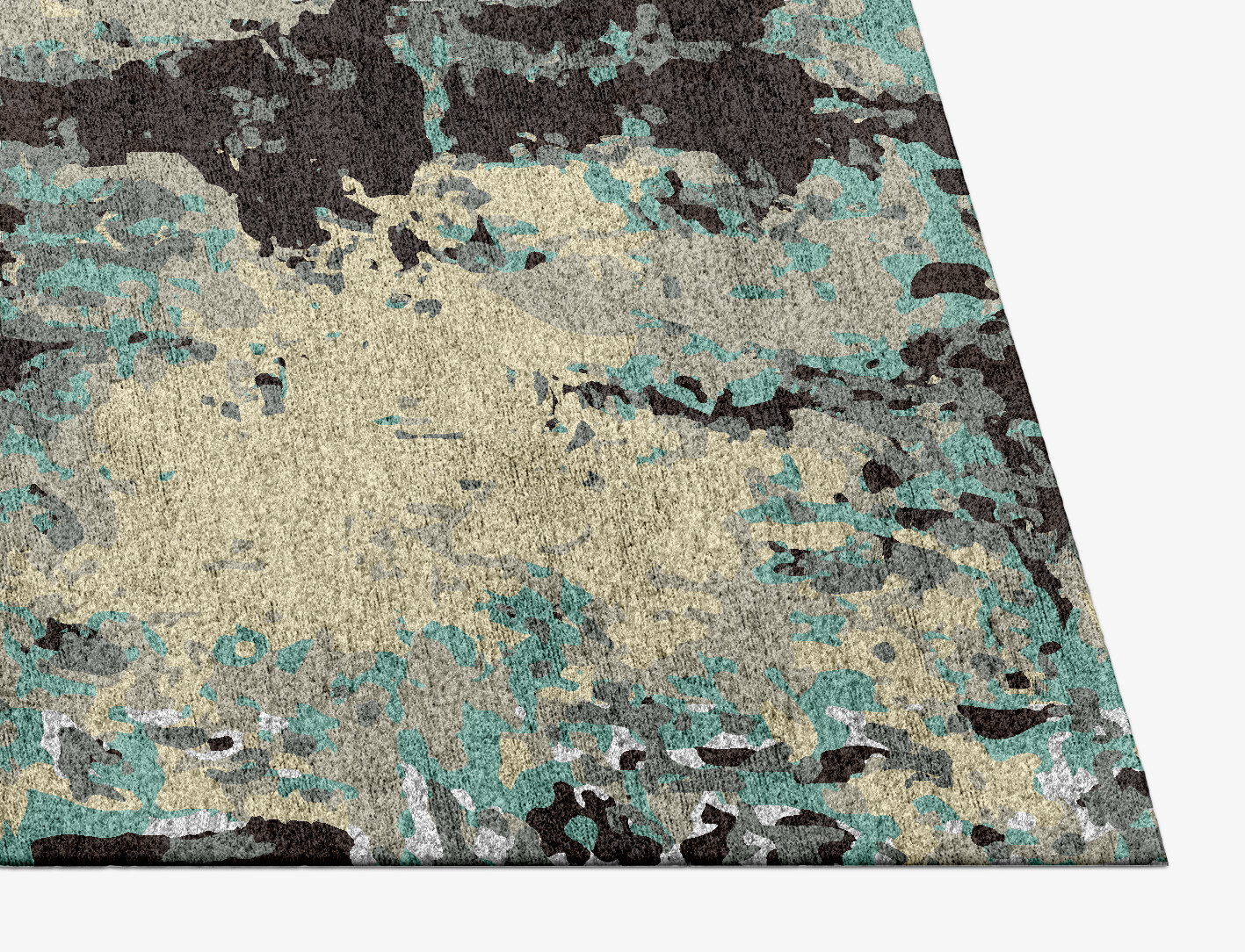 Smokey Reflections Surface Art Rectangle Hand Knotted Bamboo Silk Custom Rug by Rug Artisan