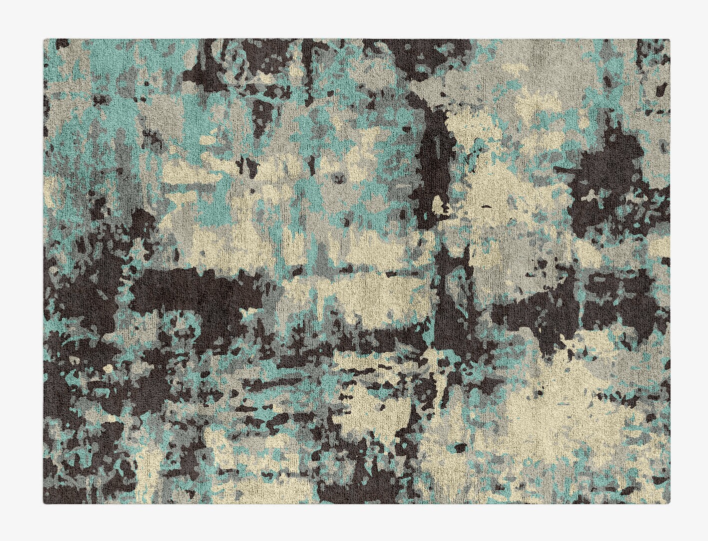 Smokey Reflections Surface Art Rectangle Hand Tufted Bamboo Silk Custom Rug by Rug Artisan