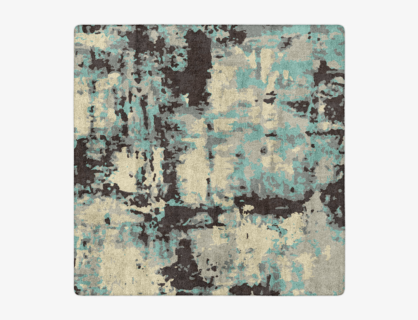Smokey Reflections Surface Art Square Hand Tufted Bamboo Silk Custom Rug by Rug Artisan