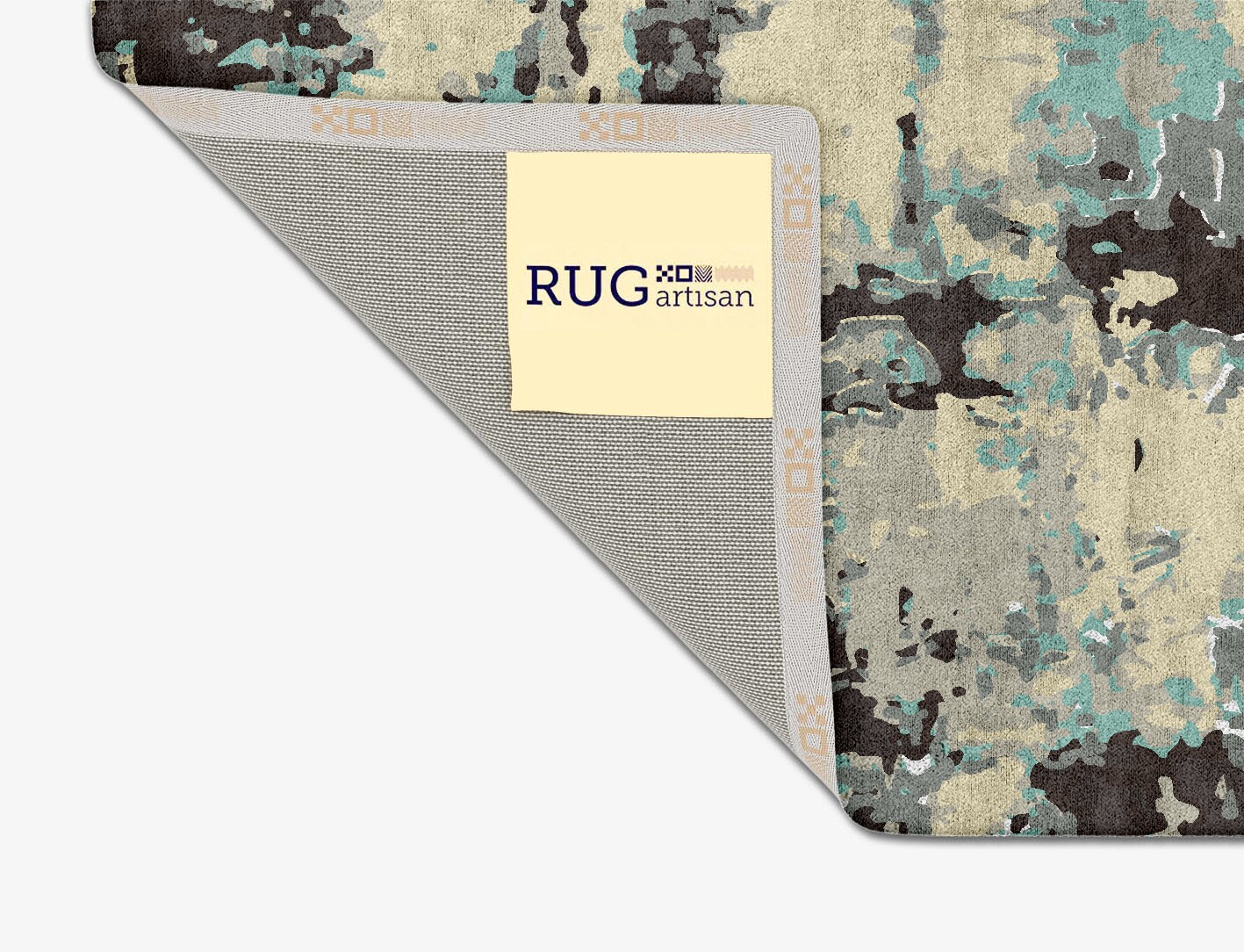 Smokey Reflections Surface Art Square Hand Tufted Bamboo Silk Custom Rug by Rug Artisan