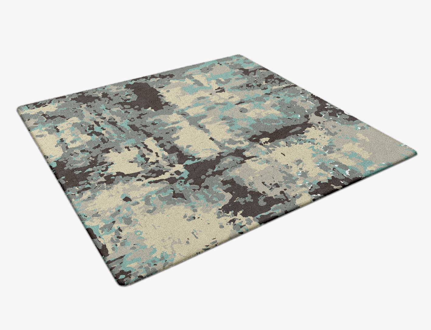 Smokey Reflections Surface Art Square Hand Tufted Pure Wool Custom Rug by Rug Artisan