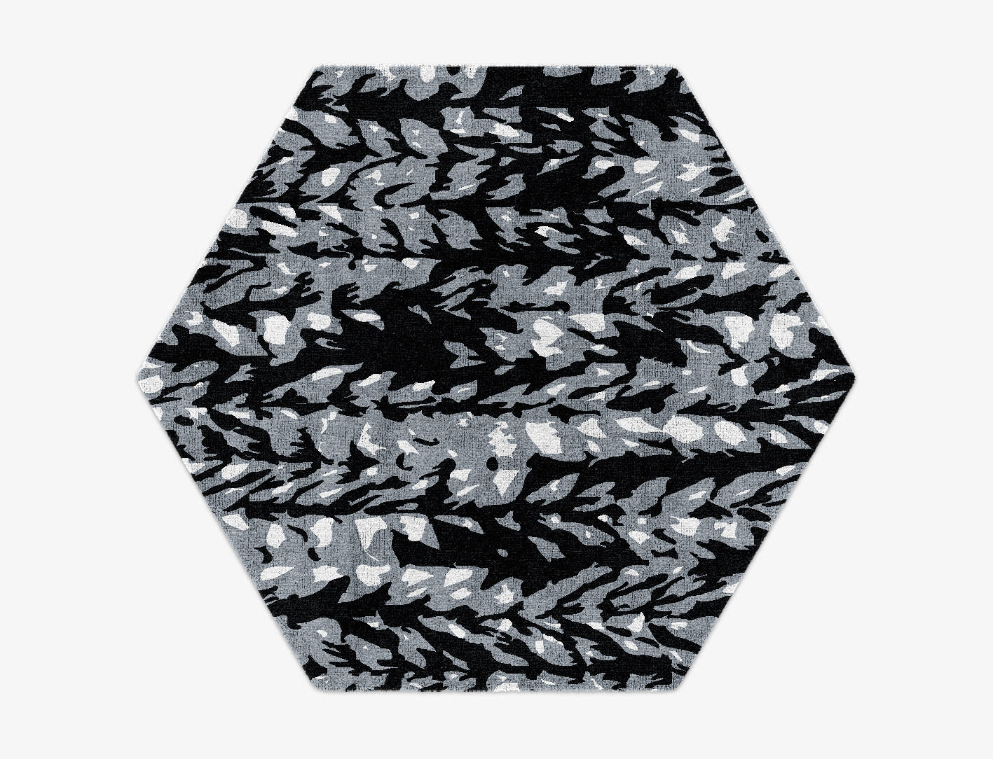 Smoky Mead Monochrome Hexagon Hand Knotted Bamboo Silk Custom Rug by Rug Artisan