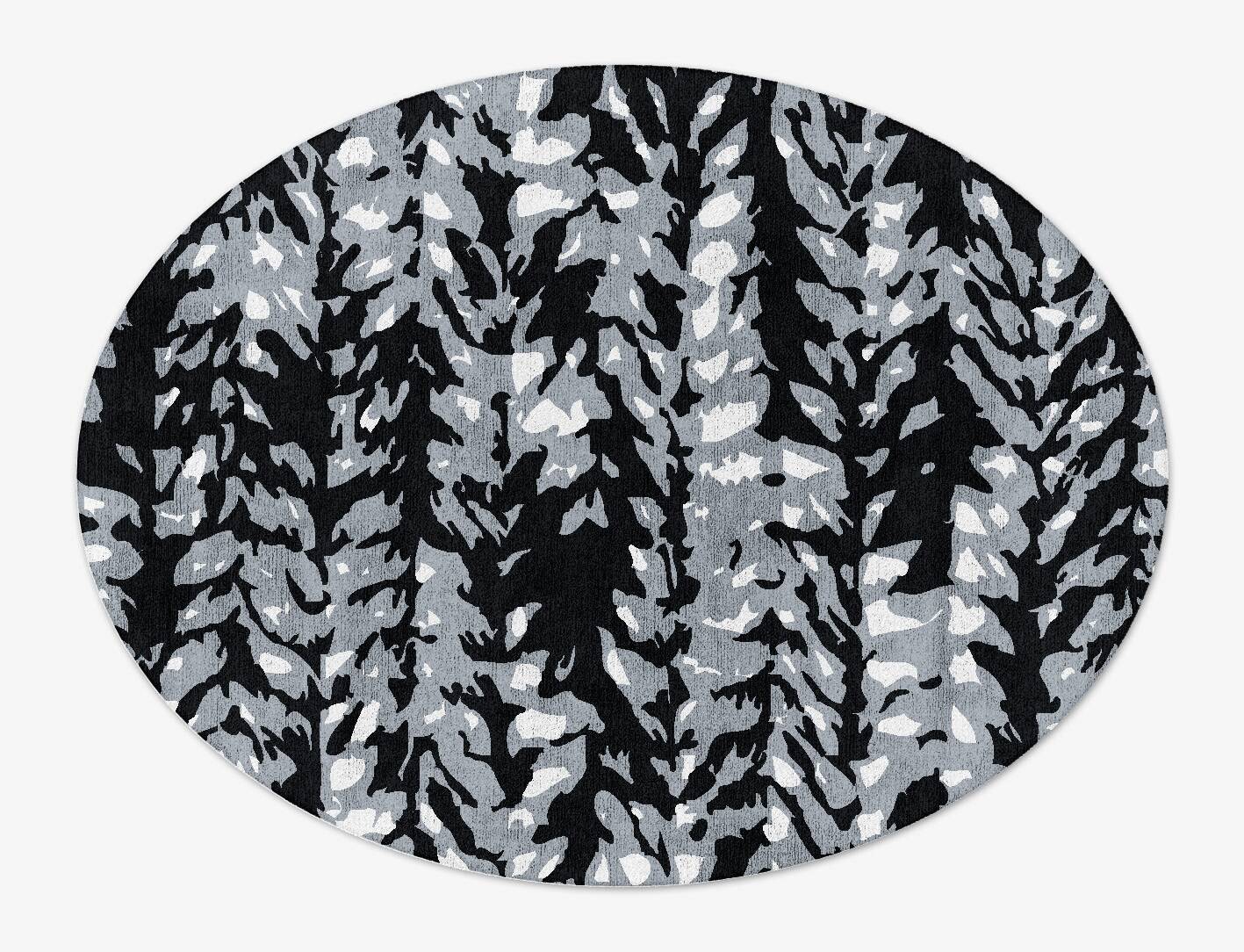 Smoky Mead Monochrome Oval Hand Tufted Bamboo Silk Custom Rug by Rug Artisan