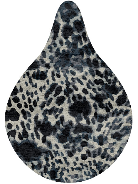 Snow Leopard Animal Prints Drop Hand Knotted Bamboo Silk Custom Rug by Rug Artisan