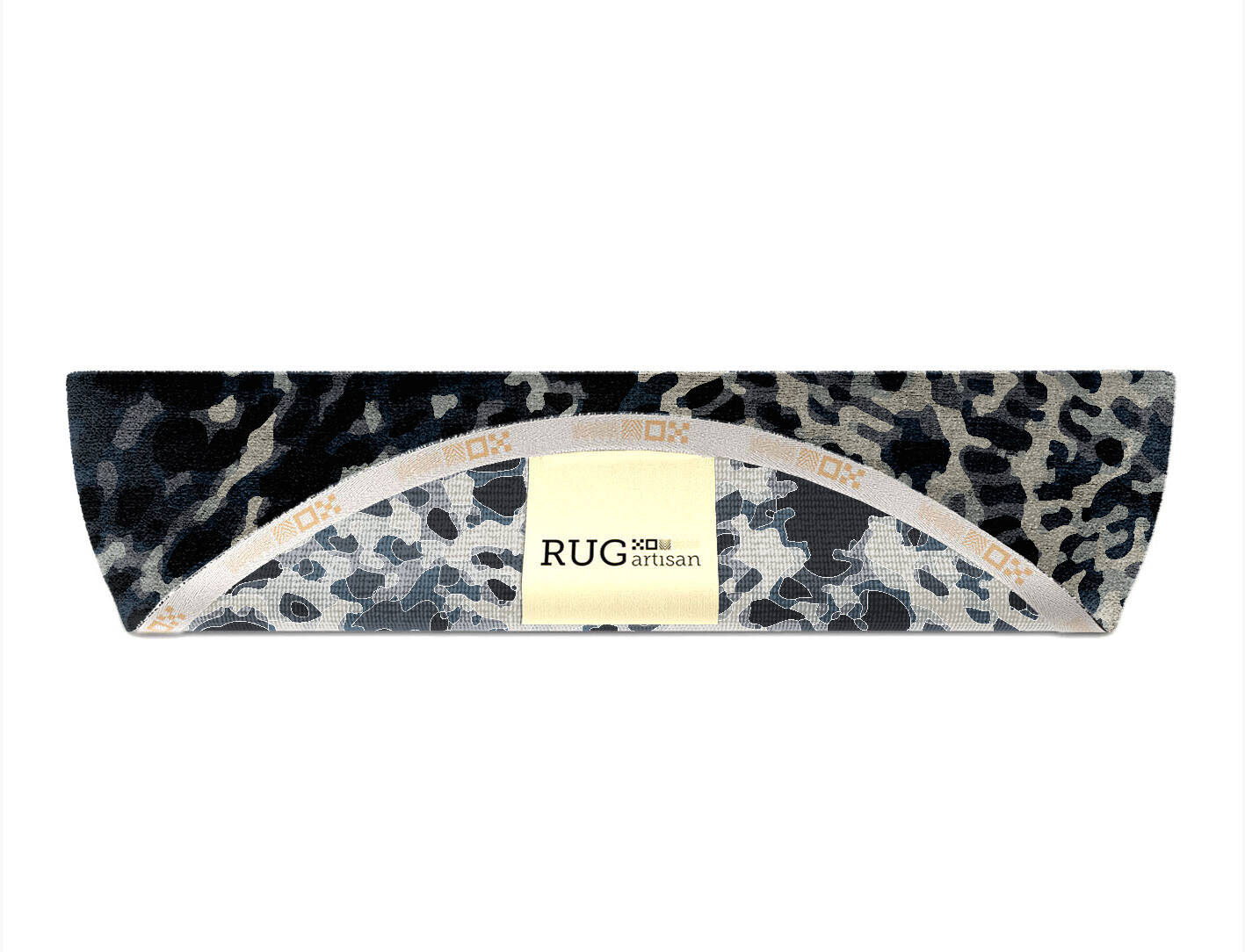 Snow Leopard Animal Prints Halfmoon Hand Knotted Bamboo Silk Custom Rug by Rug Artisan