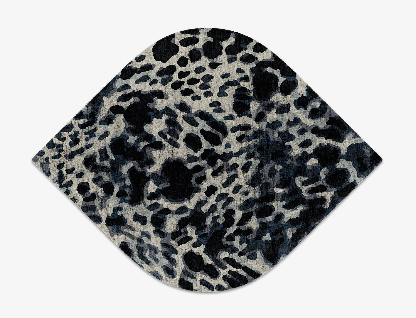 Snow Leopard Animal Prints Ogee Hand Knotted Bamboo Silk Custom Rug by Rug Artisan