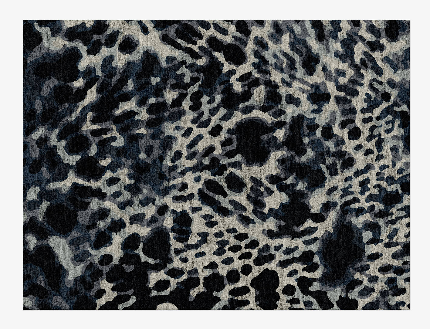 Snow Leopard Animal Prints Rectangle Hand Knotted Bamboo Silk Custom Rug by Rug Artisan