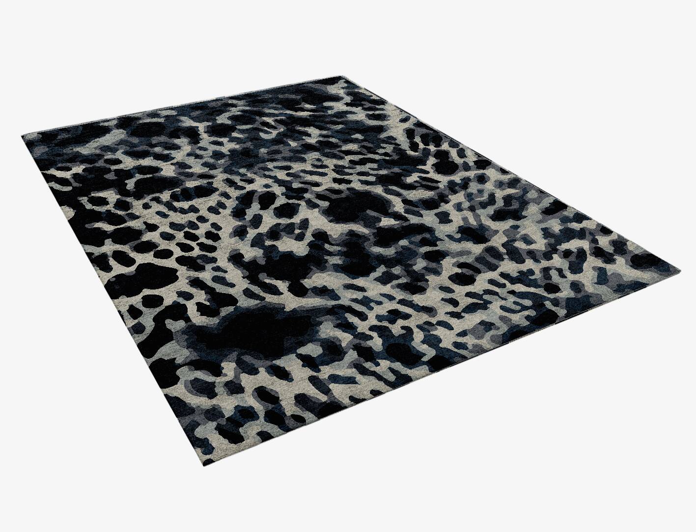 Snow Leopard Animal Prints Rectangle Hand Knotted Bamboo Silk Custom Rug by Rug Artisan