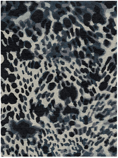 Snow Leopard Animal Prints Rectangle Hand Knotted Tibetan Wool Custom Rug by Rug Artisan