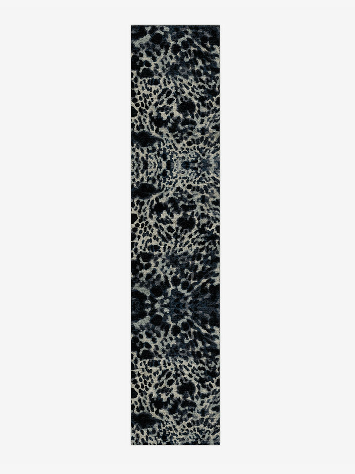Snow Leopard Animal Prints Runner Hand Knotted Bamboo Silk Custom Rug by Rug Artisan