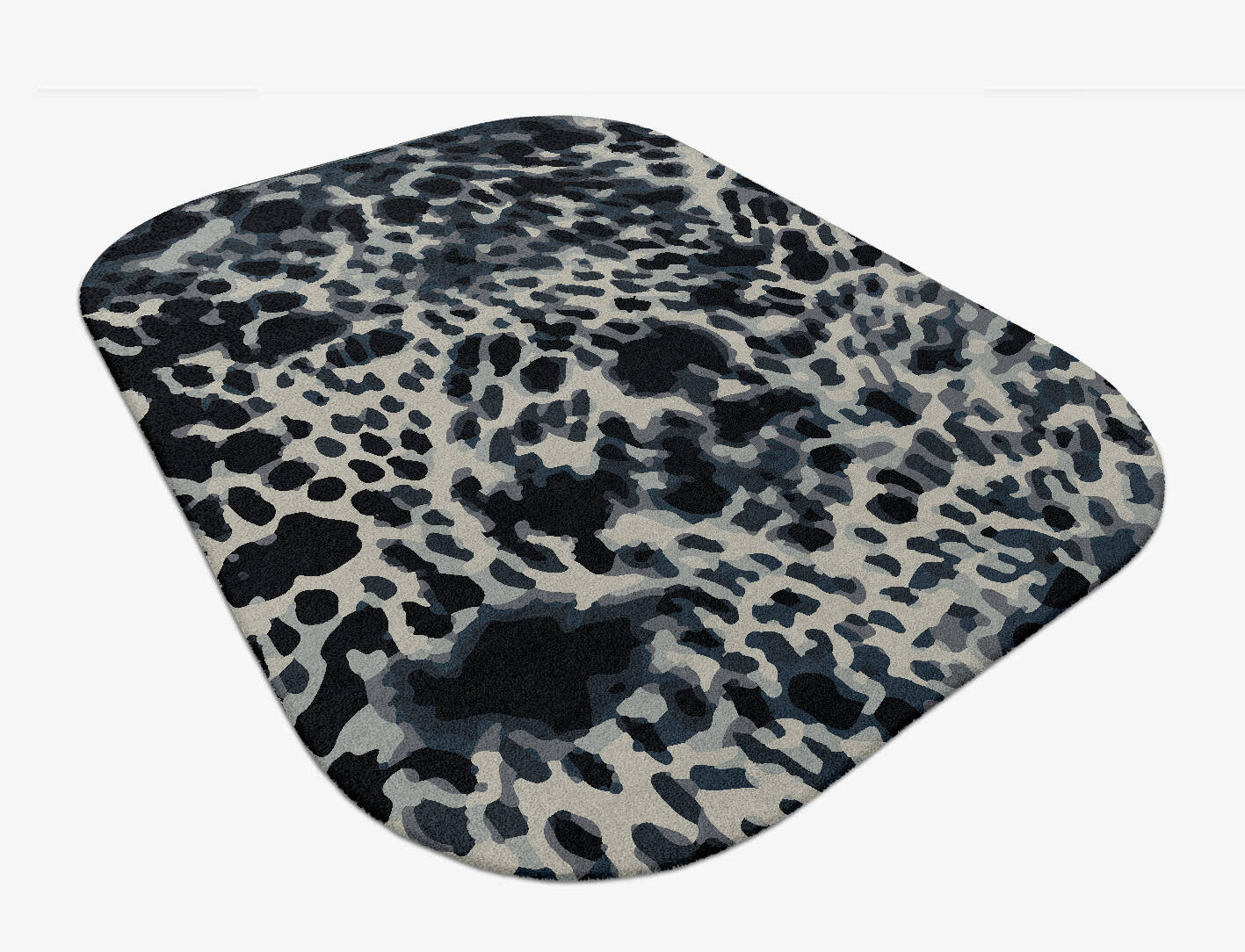 Snow Leopard Animal Prints Oblong Hand Tufted Pure Wool Custom Rug by Rug Artisan