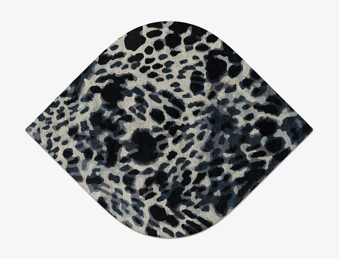 Snow Leopard Animal Prints Ogee Hand Tufted Bamboo Silk Custom Rug by Rug Artisan