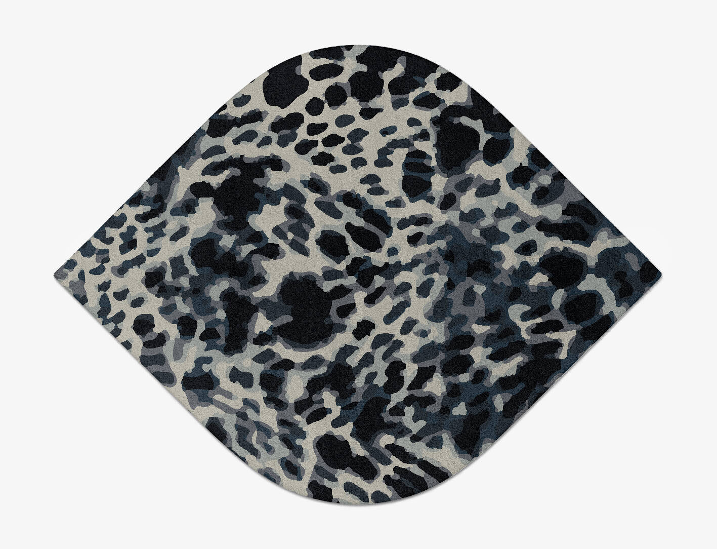 Snow Leopard Animal Prints Ogee Hand Tufted Pure Wool Custom Rug by Rug Artisan