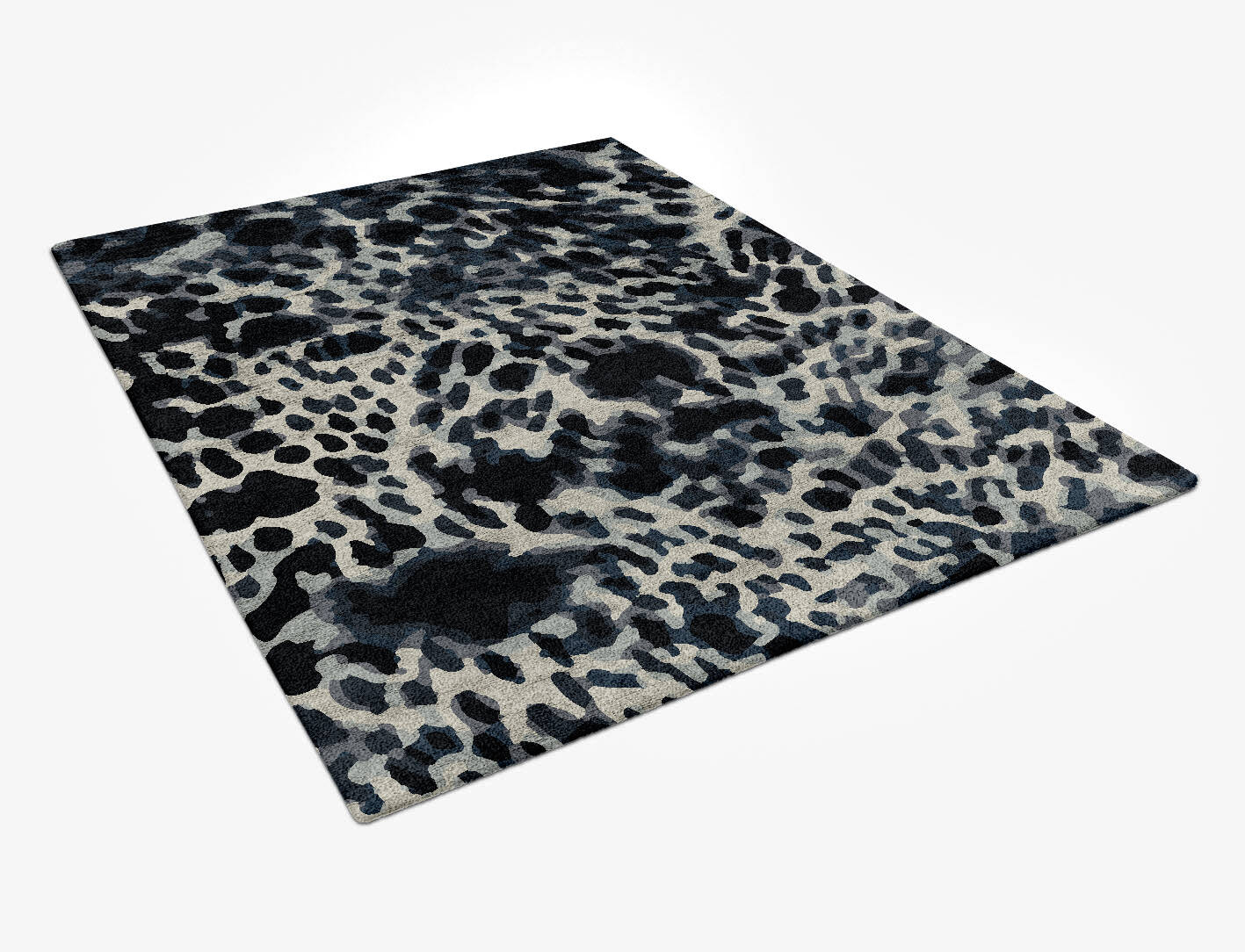 Snow Leopard Animal Prints Rectangle Hand Tufted Bamboo Silk Custom Rug by Rug Artisan