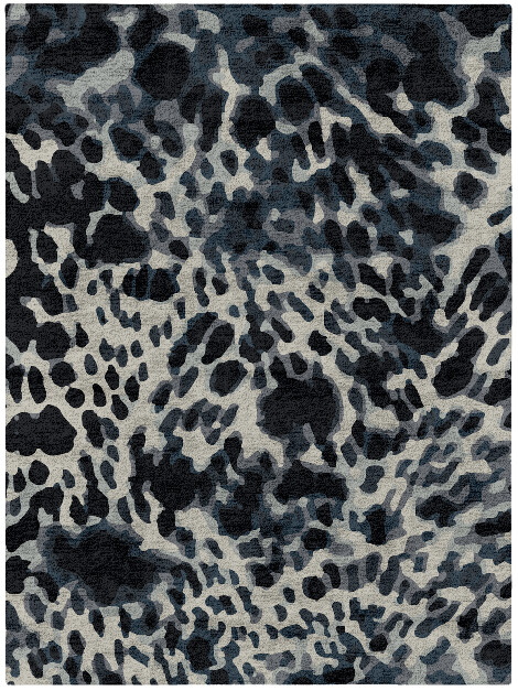 Snow Leopard Animal Prints Rectangle Hand Tufted Bamboo Silk Custom Rug by Rug Artisan