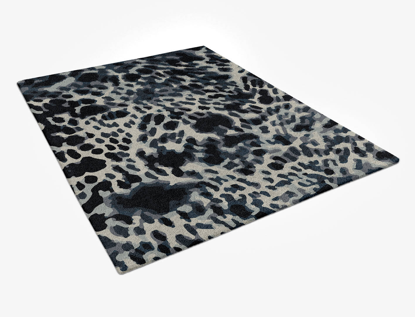 Snow Leopard Animal Prints Rectangle Hand Tufted Pure Wool Custom Rug by Rug Artisan