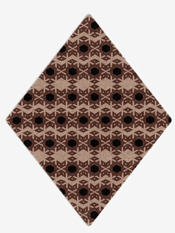 Snowflake Geometric Diamond Hand Knotted Tibetan Wool Custom Rug by Rug Artisan