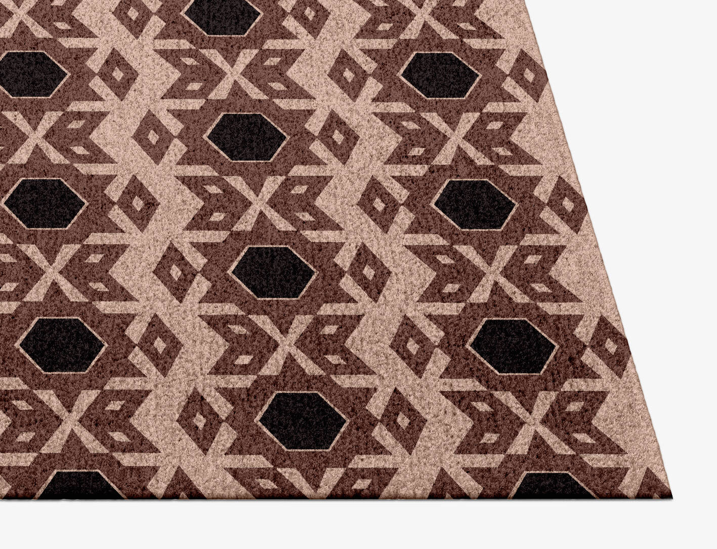 Snowflake Geometric Rectangle Hand Knotted Tibetan Wool Custom Rug by Rug Artisan