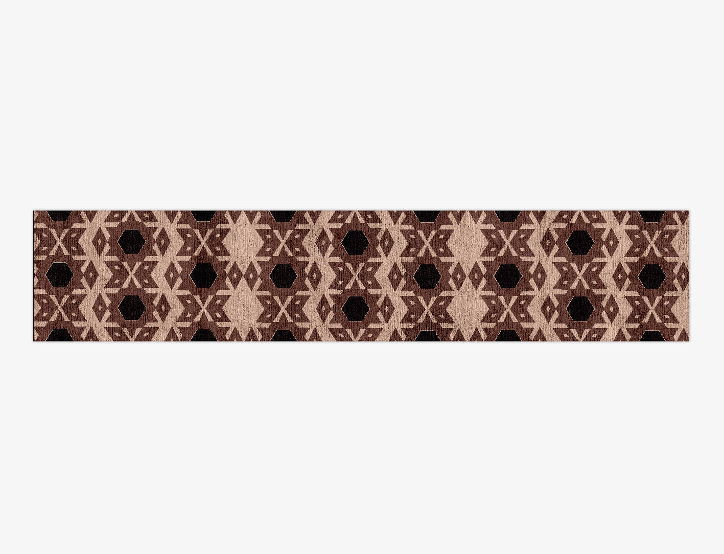 Snowflake Geometric Runner Hand Knotted Bamboo Silk Custom Rug by Rug Artisan