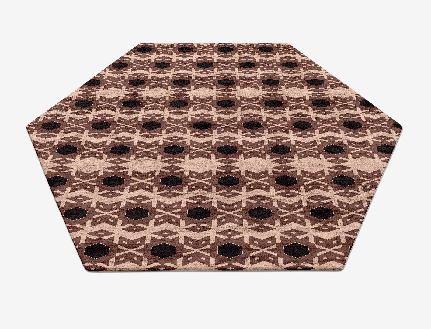 Snowflake Geometric Hexagon Hand Tufted Bamboo Silk Custom Rug by Rug Artisan