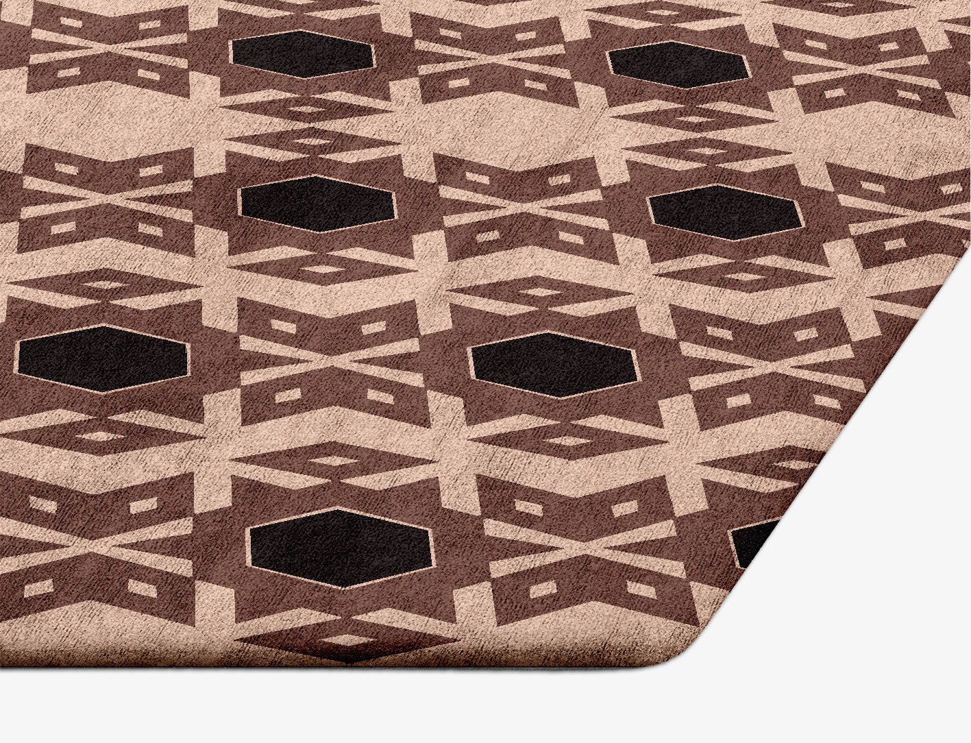 Snowflake Geometric Hexagon Hand Tufted Bamboo Silk Custom Rug by Rug Artisan
