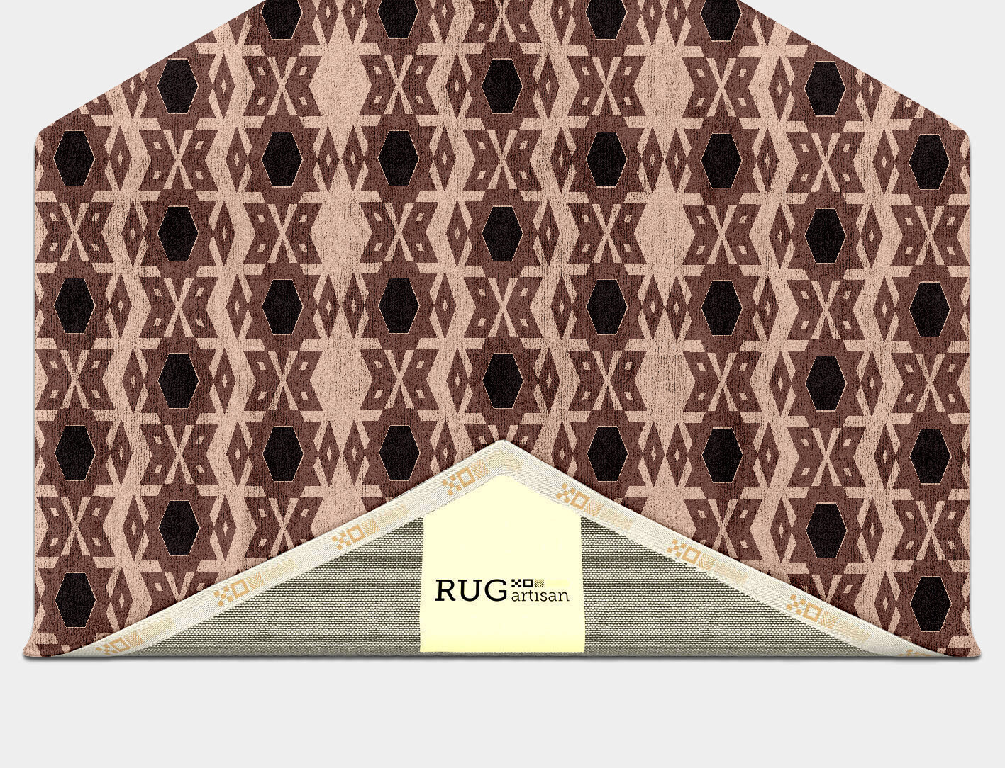 Snowflake Geometric Hexagon Hand Tufted Bamboo Silk Custom Rug by Rug Artisan