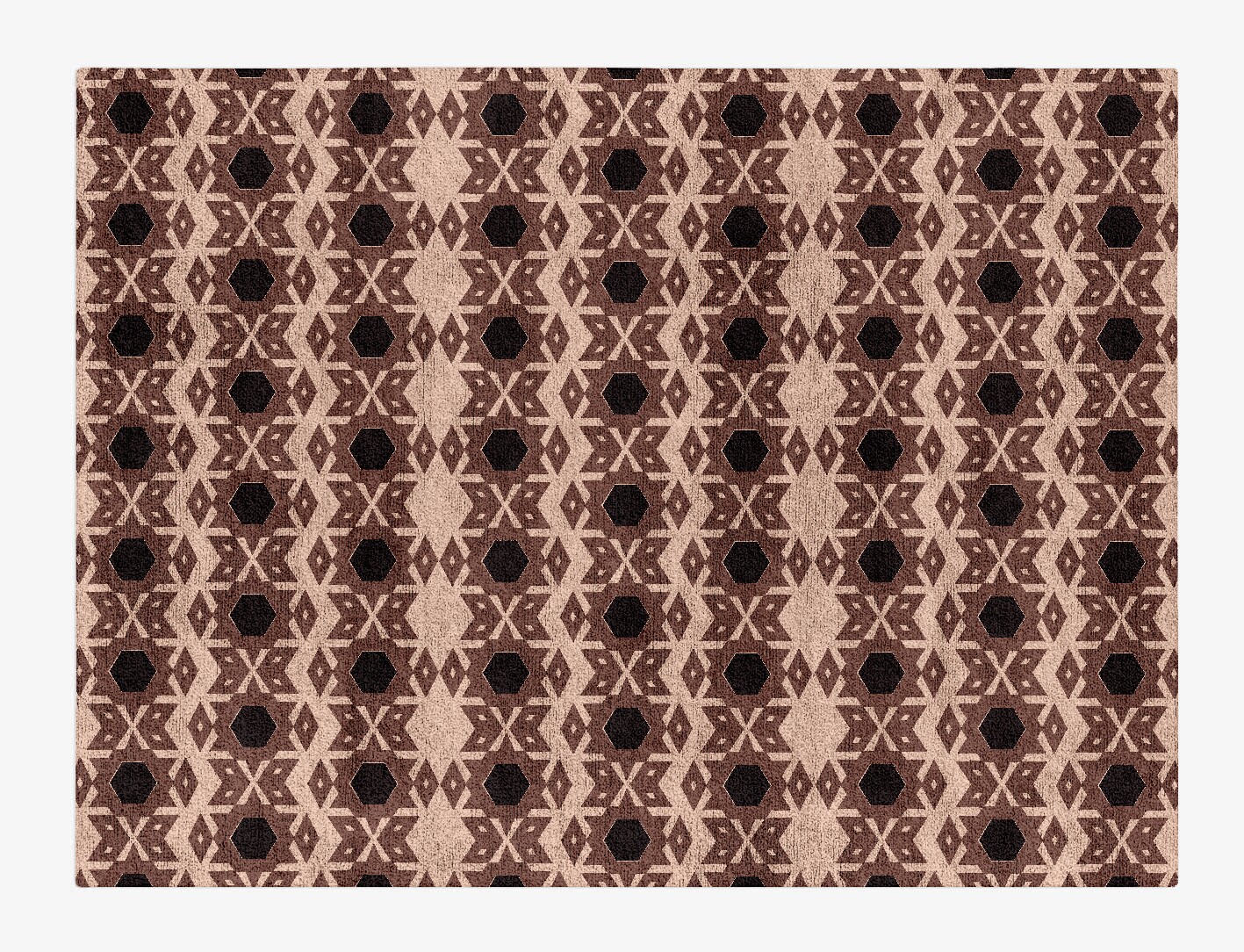 Snowflake Geometric Rectangle Hand Tufted Bamboo Silk Custom Rug by Rug Artisan