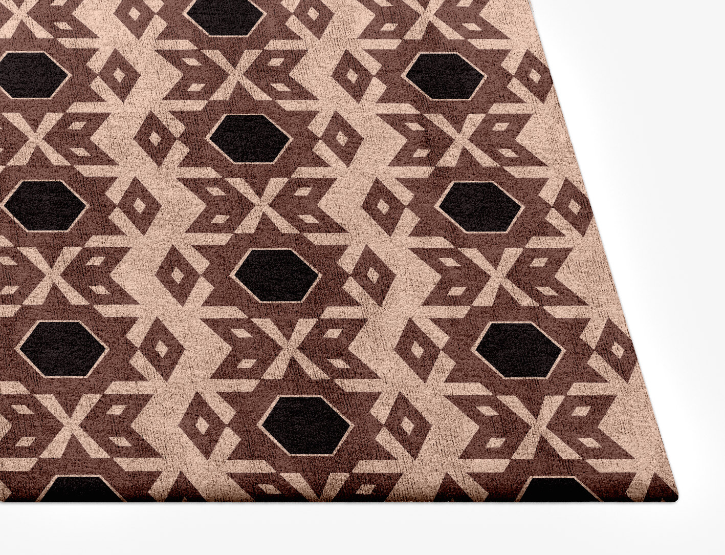 Snowflake Geometric Rectangle Hand Tufted Bamboo Silk Custom Rug by Rug Artisan