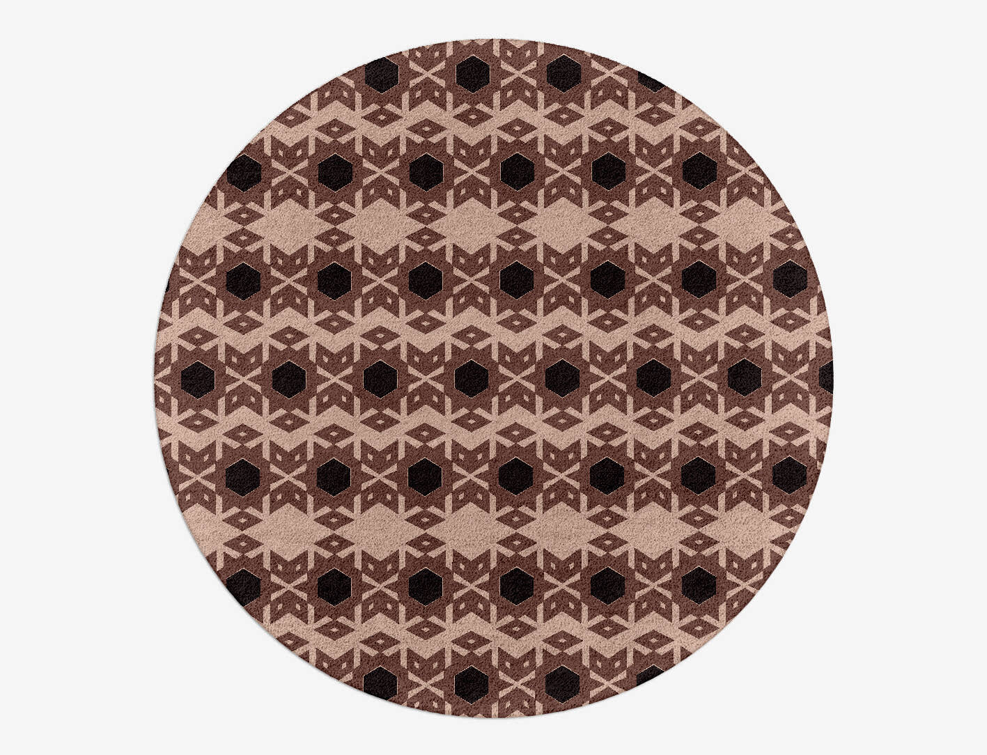 Snowflake Geometric Round Hand Tufted Pure Wool Custom Rug by Rug Artisan