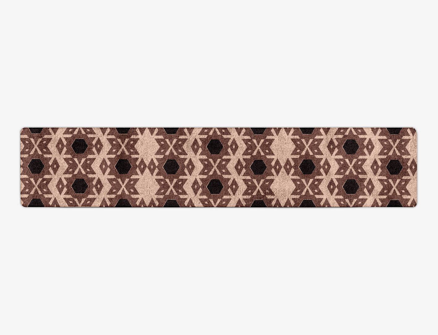 Snowflake Geometric Runner Hand Tufted Bamboo Silk Custom Rug by Rug Artisan