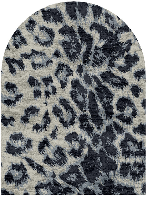 Snowy Fur Animal Prints Arch Hand Knotted Bamboo Silk Custom Rug by Rug Artisan