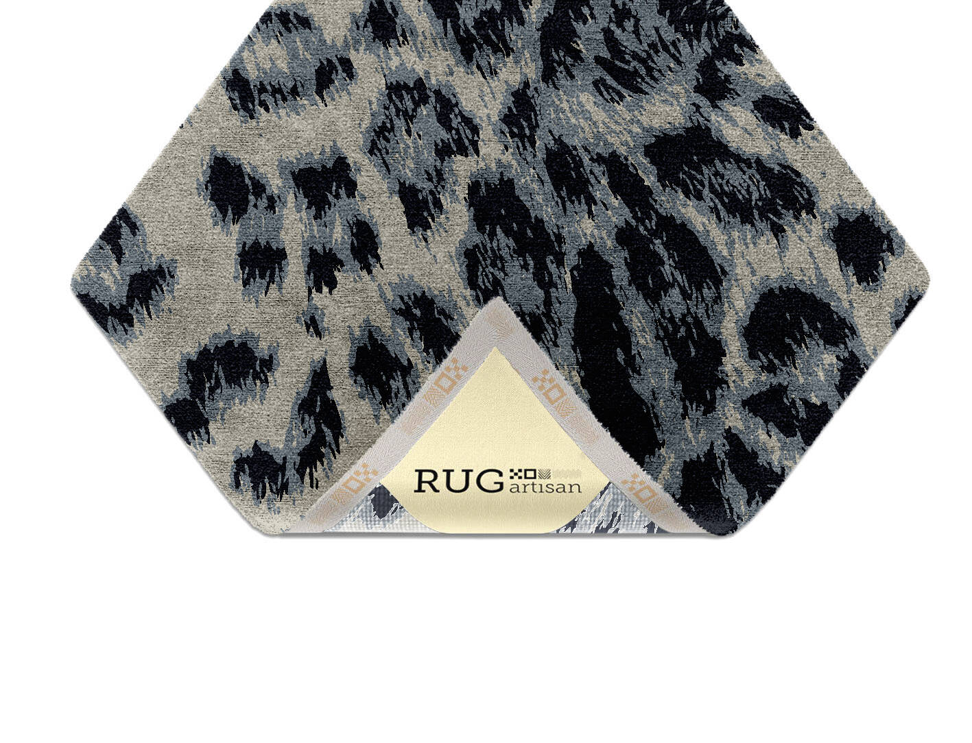 Snowy Fur Animal Prints Diamond Hand Knotted Bamboo Silk Custom Rug by Rug Artisan