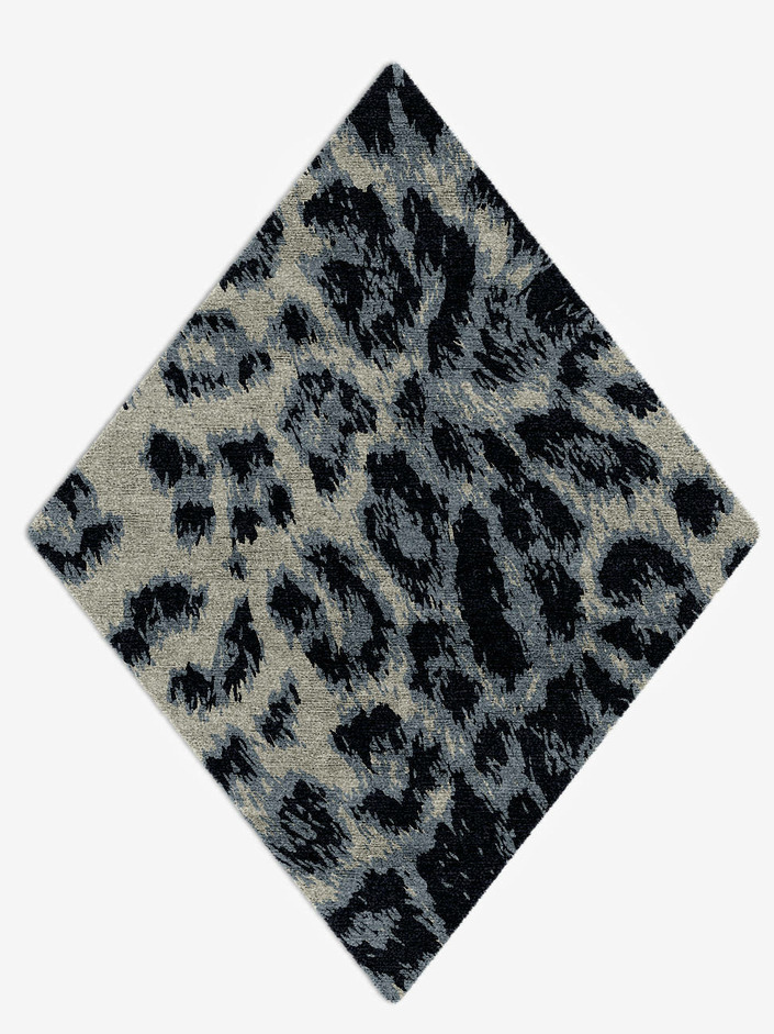 Snowy Fur Animal Prints Diamond Hand Knotted Bamboo Silk Custom Rug by Rug Artisan