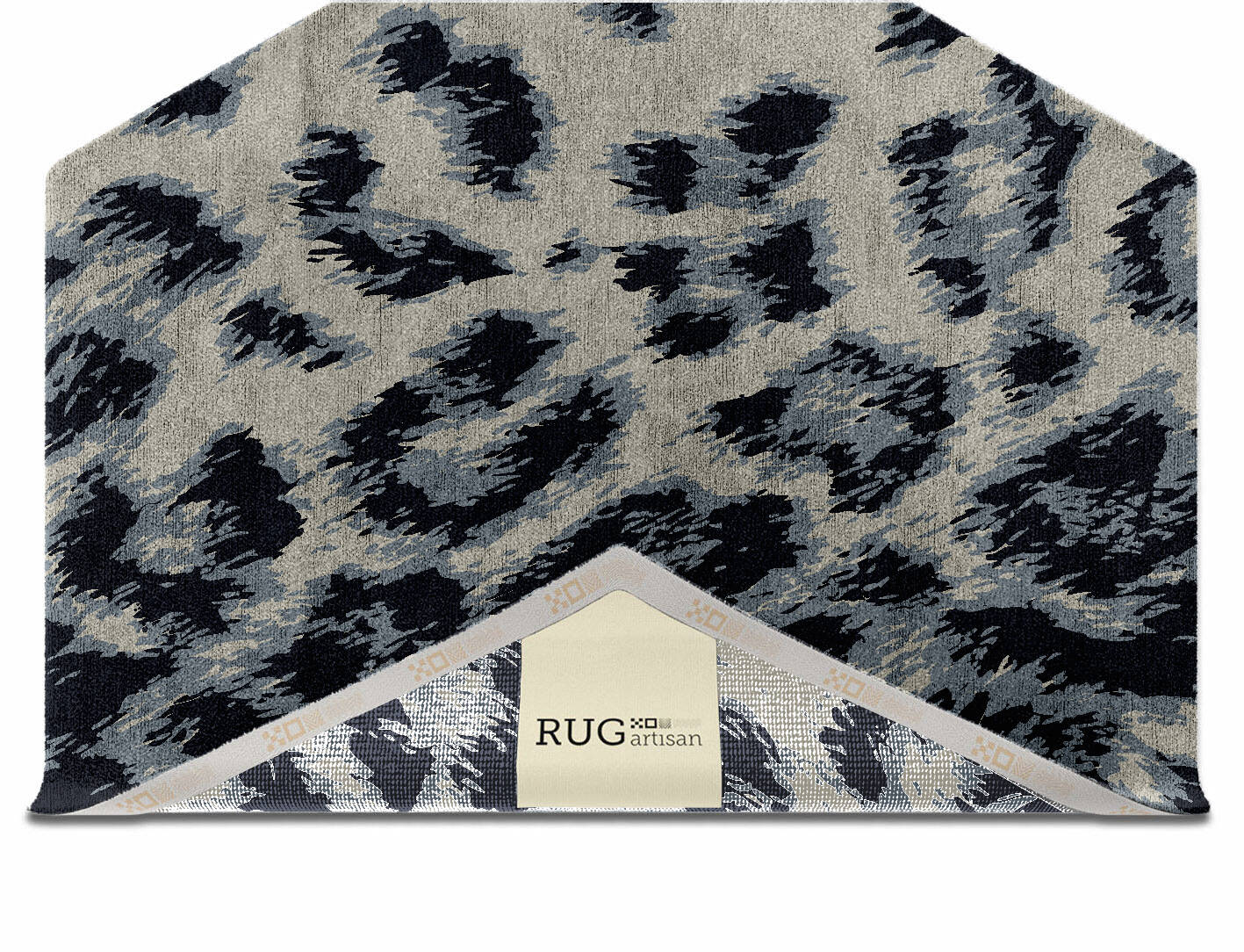 Snowy Fur Animal Prints Hexagon Hand Knotted Bamboo Silk Custom Rug by Rug Artisan
