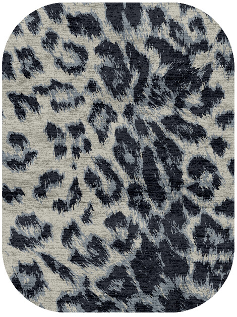Snowy Fur Animal Prints Oblong Hand Knotted Bamboo Silk Custom Rug by Rug Artisan