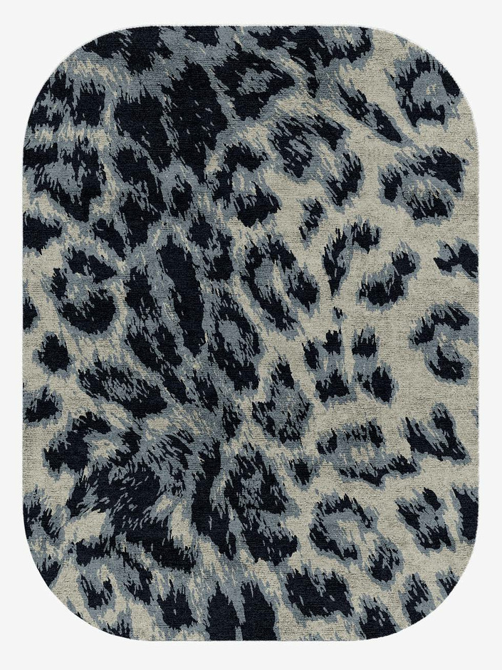 Snowy Fur Animal Prints Oblong Hand Knotted Bamboo Silk Custom Rug by Rug Artisan