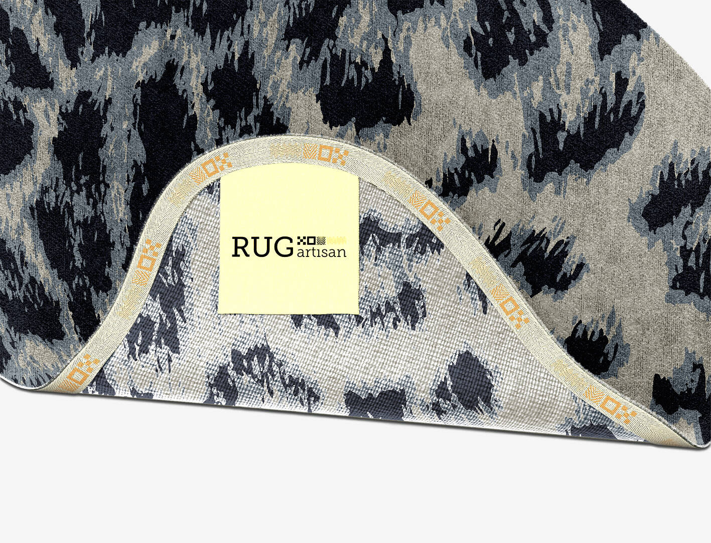Snowy Fur Animal Prints Splash Hand Knotted Bamboo Silk Custom Rug by Rug Artisan