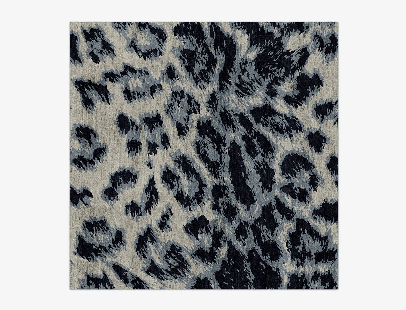 Snowy Fur Animal Prints Square Hand Knotted Bamboo Silk Custom Rug by Rug Artisan