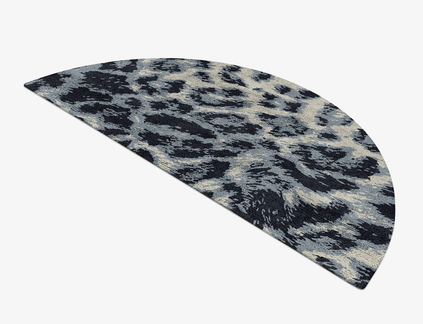 Snowy Fur Animal Prints Halfmoon Hand Tufted Bamboo Silk Custom Rug by Rug Artisan