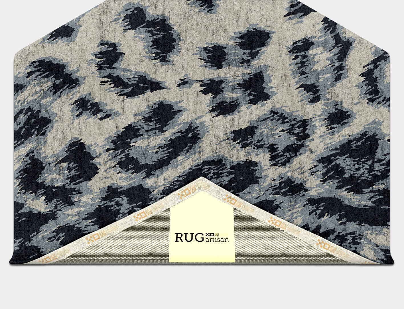 Snowy Fur Animal Prints Hexagon Hand Tufted Bamboo Silk Custom Rug by Rug Artisan