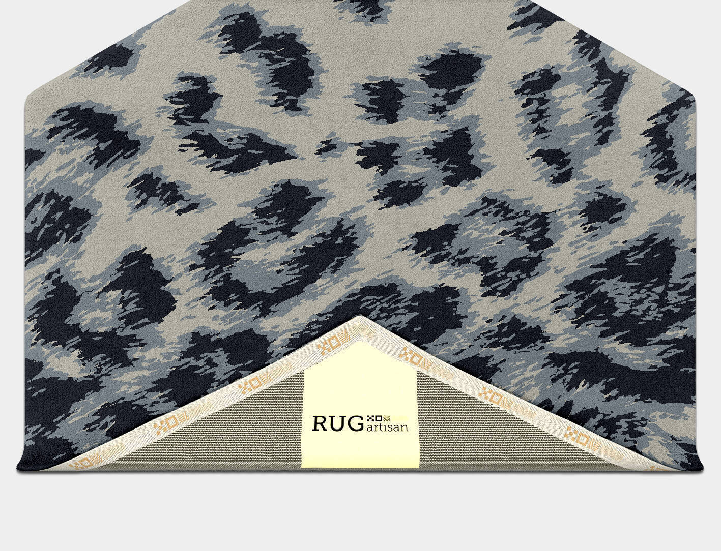Snowy Fur Animal Prints Hexagon Hand Tufted Pure Wool Custom Rug by Rug Artisan