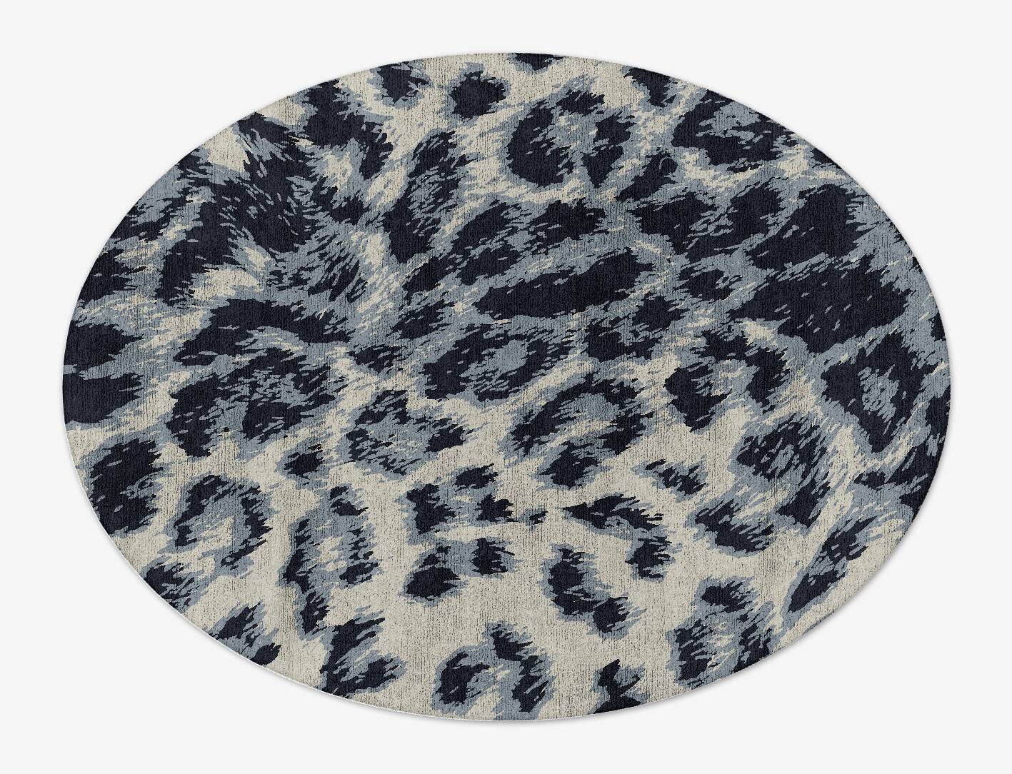 Snowy Fur Animal Prints Oval Hand Tufted Bamboo Silk Custom Rug by Rug Artisan