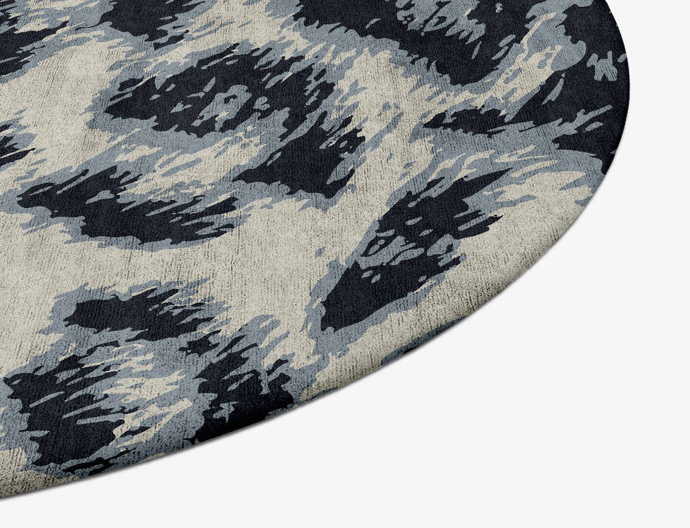 Snowy Fur Animal Prints Oval Hand Tufted Bamboo Silk Custom Rug by Rug Artisan