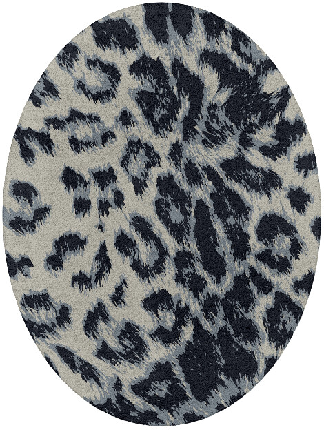 Snowy Fur Animal Prints Oval Hand Tufted Pure Wool Custom Rug by Rug Artisan